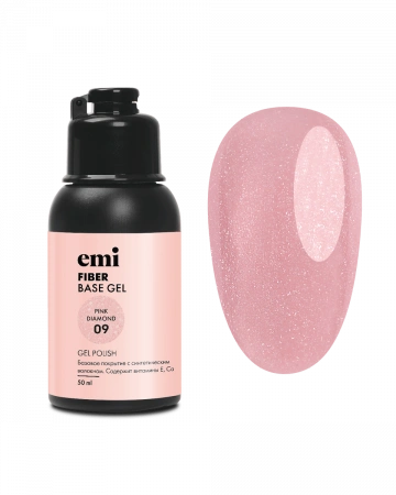 E.MiLac Fiber Base Gel Pink Diamond №9, 50 мл