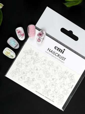 NAILCRUST Трафареты-слайдеры №58 Нарциссы и орхидеи