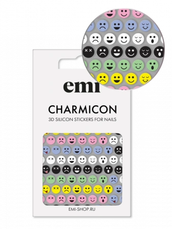 Charmicon 3D Silicone Stickers №197 Цветные смайлы