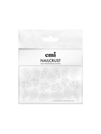 NAILCRUST Трафареты-слайдеры №57 Хризантемы и маки 