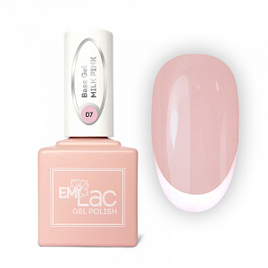 E.MiLac Base Gel Молочный розовый №07, 15 мл.